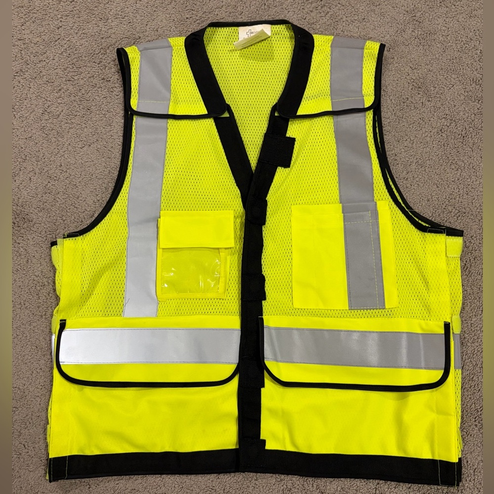 ORR Safety OSC-ORR-35 Neon Adjustable Safety Vest Sz Regular Class 2 Level 2 EUC